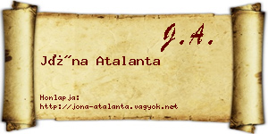 Jóna Atalanta névjegykártya